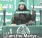 Screenshot from female suicide bomber's farewell video saying "I am the Martyr"